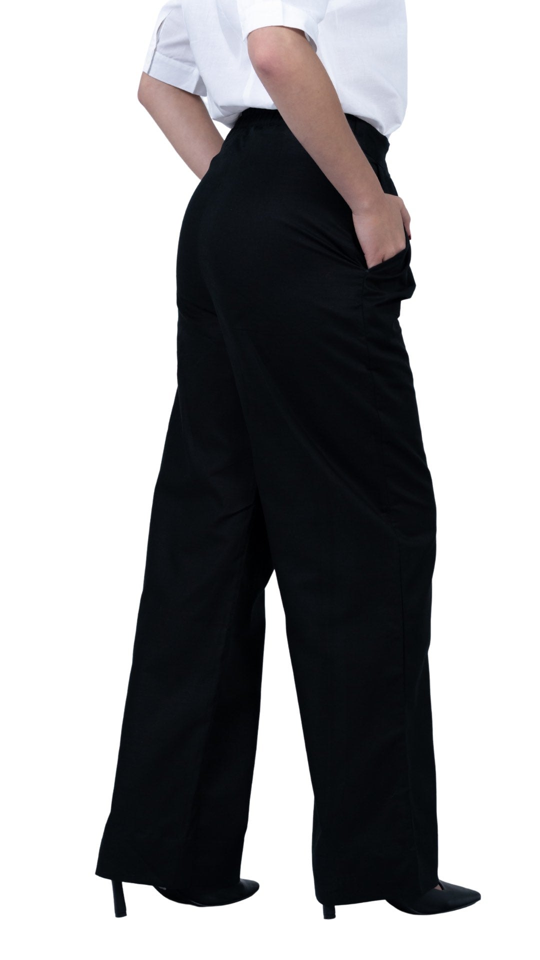 Noir Elegance Wide Leg Trousers – Linen & Cotton | UK Sustainable Fashion