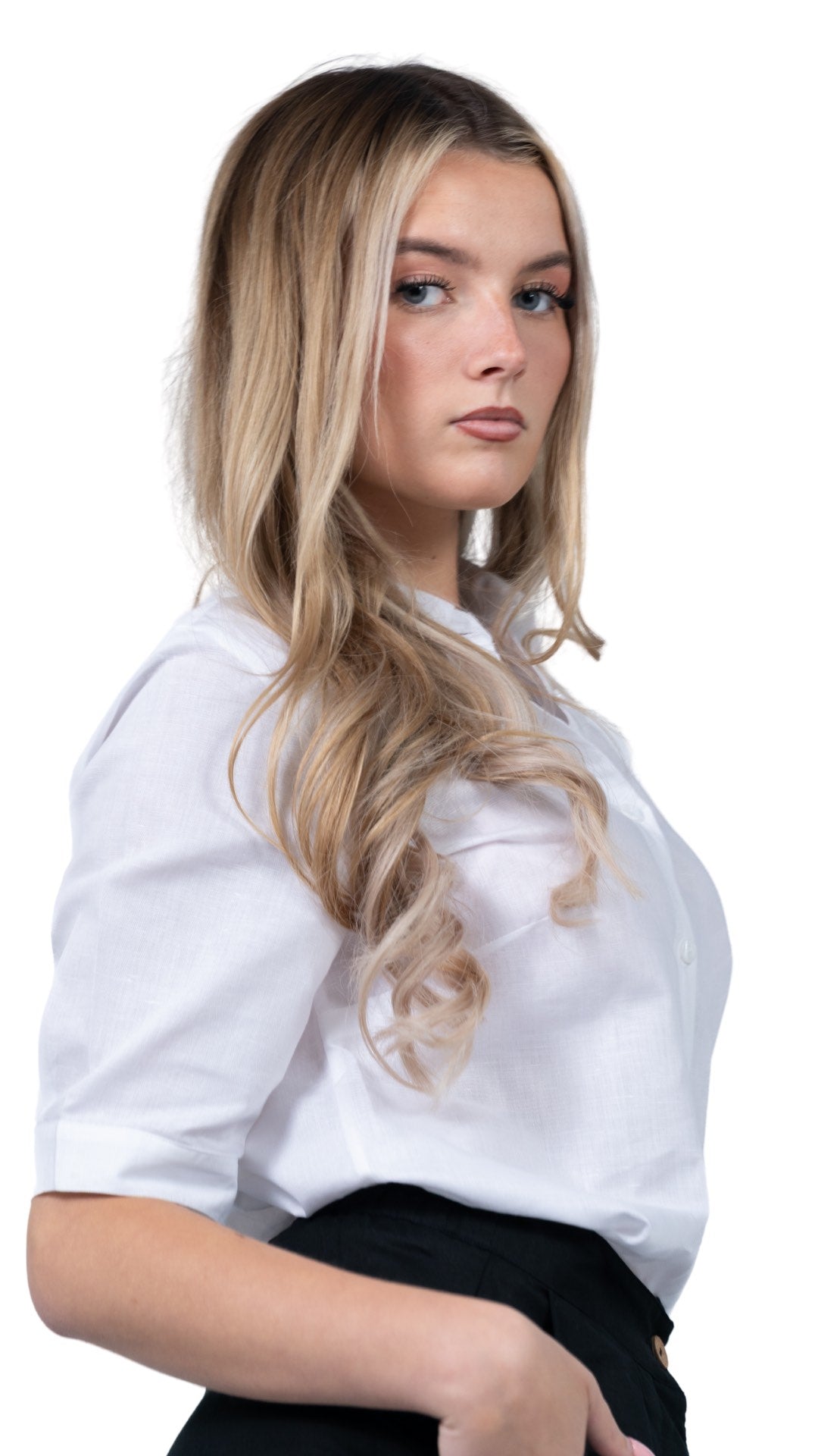 Pure Elegance White Linen Cotton Shirt For Women