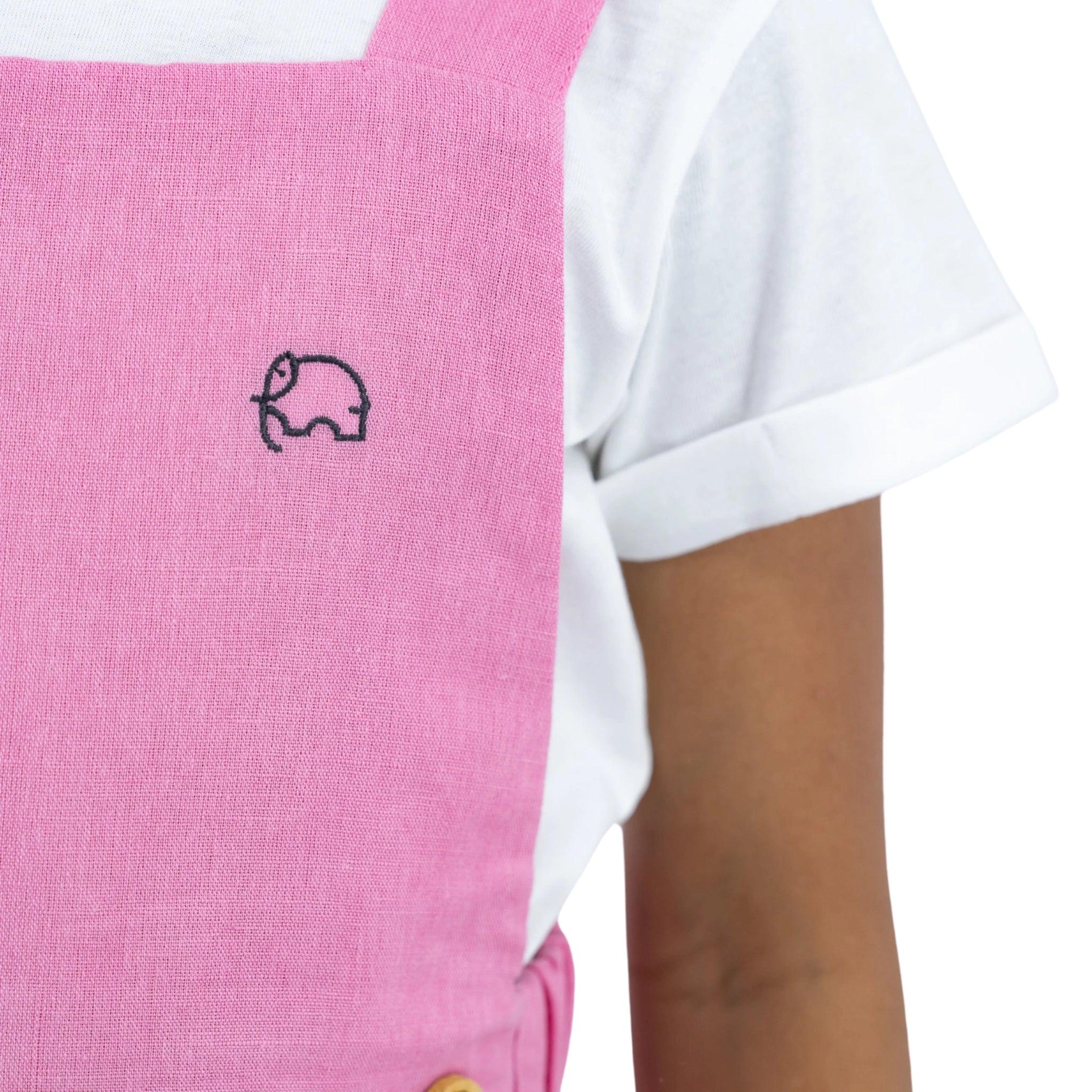 Cashmere Rose Linen Pinafore for Girls - DressKaree