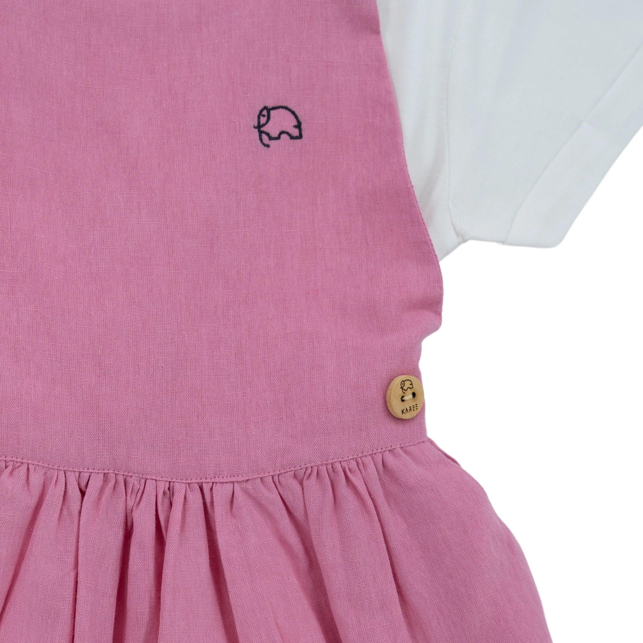 Cashmere Rose Linen Pinafore for Girls - DressKaree