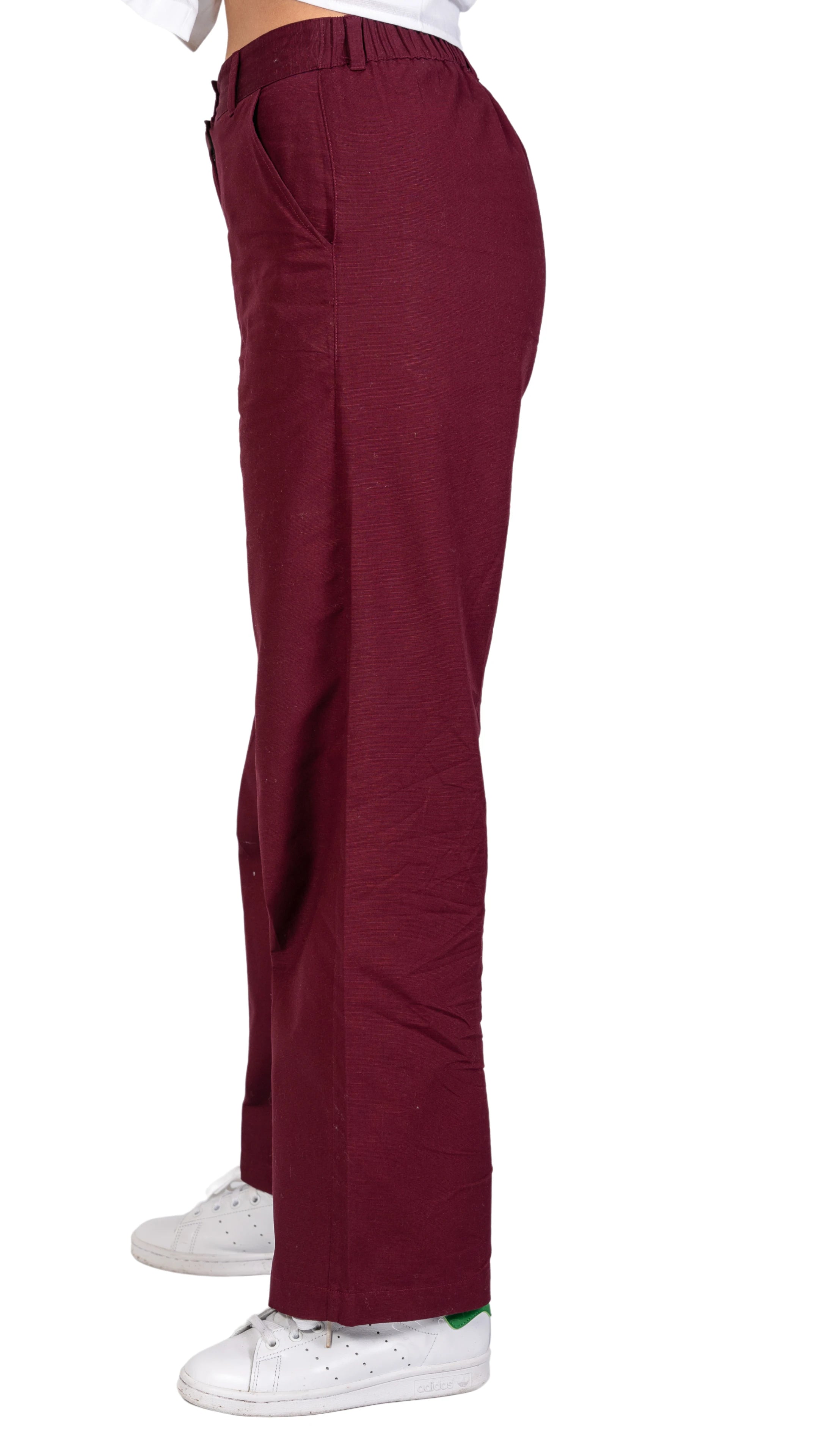 Embrace Enchanting Elegance with Sustainability: Black Rose Elegance Linen Trousers - TrousersKaree