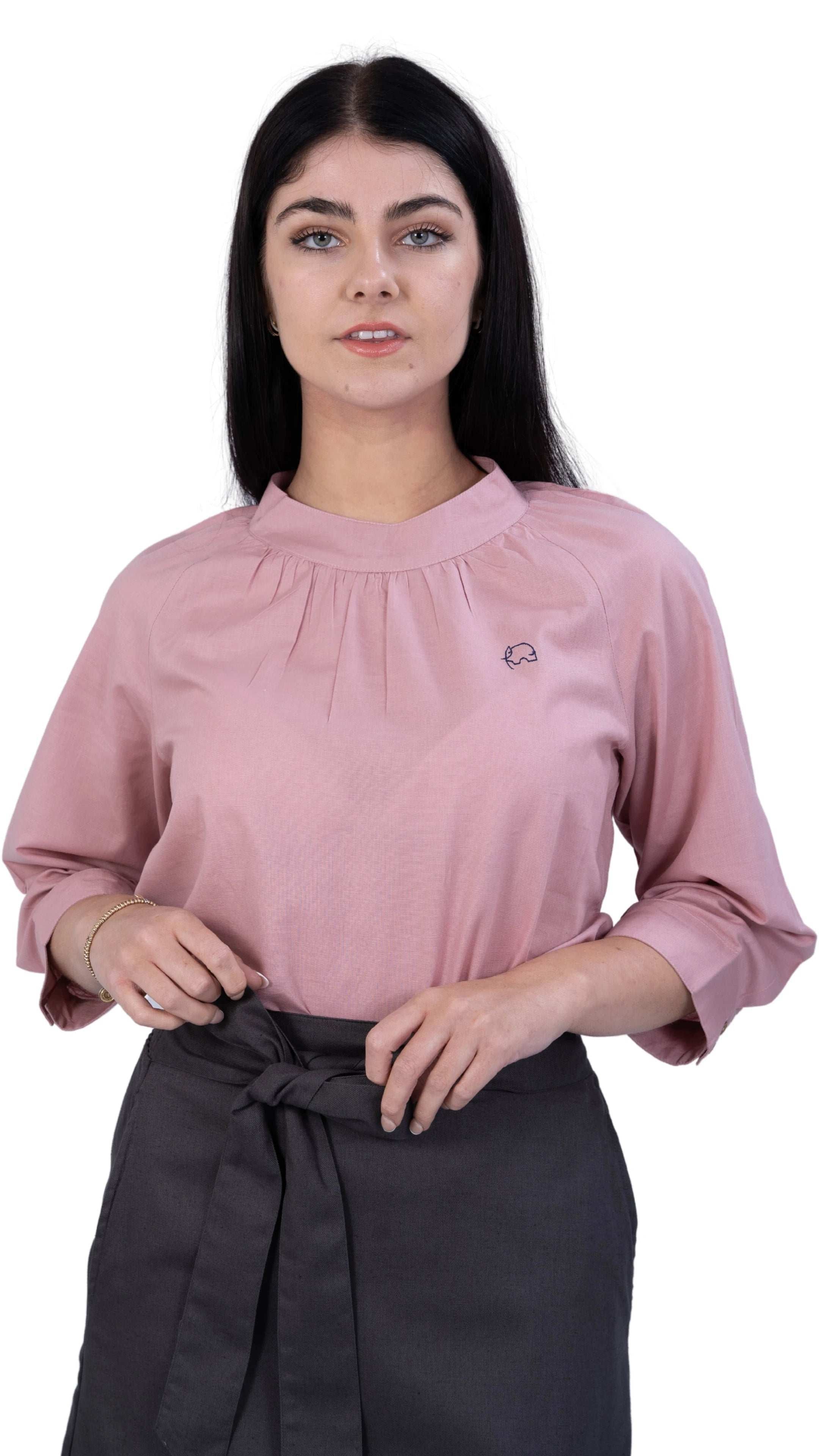 Flamingo Rose 3/4 Sleeve Linen Top | Sustainable Women's Top | KAREE - TopsKaree