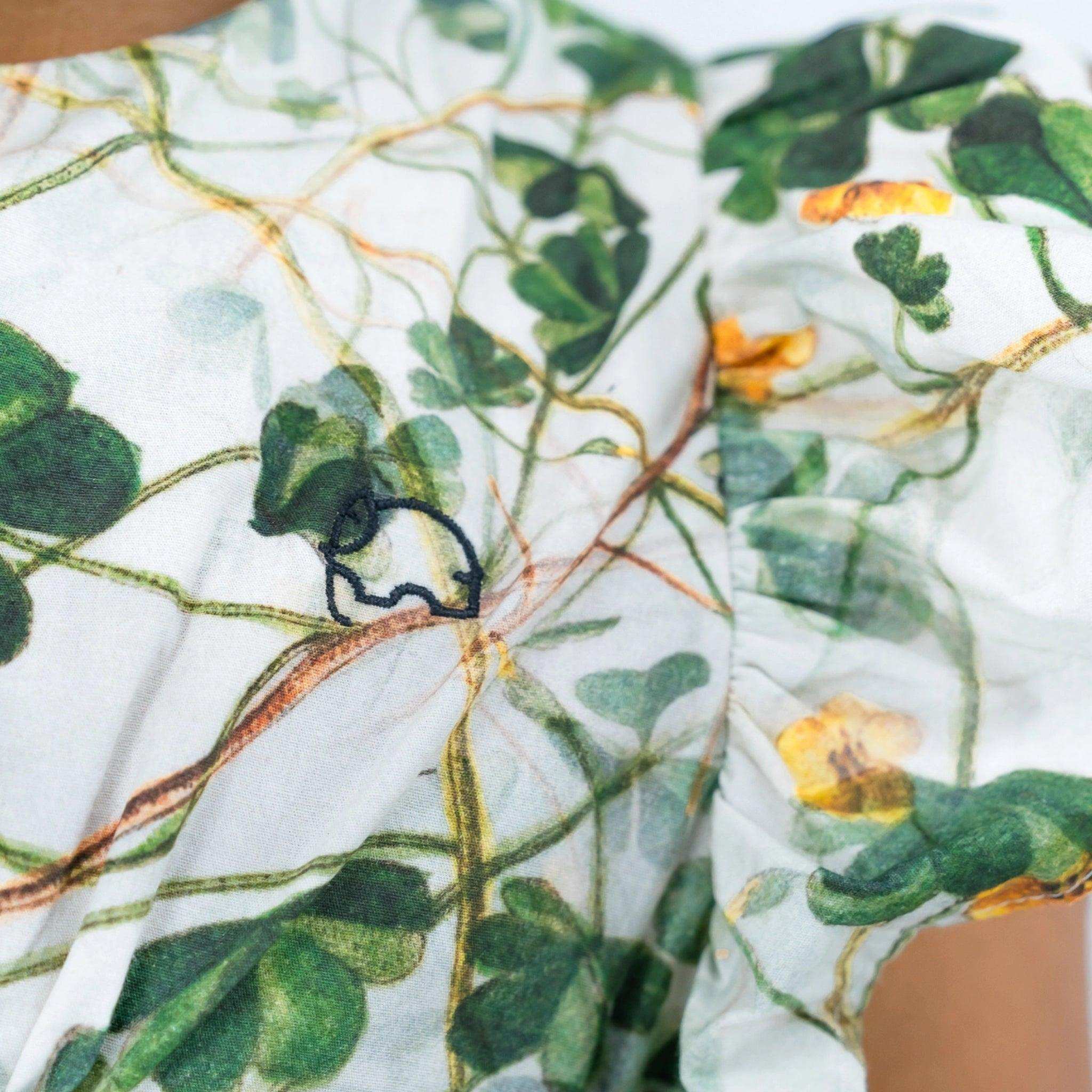 Green Floral Cotton Dress for Girls - DressKaree