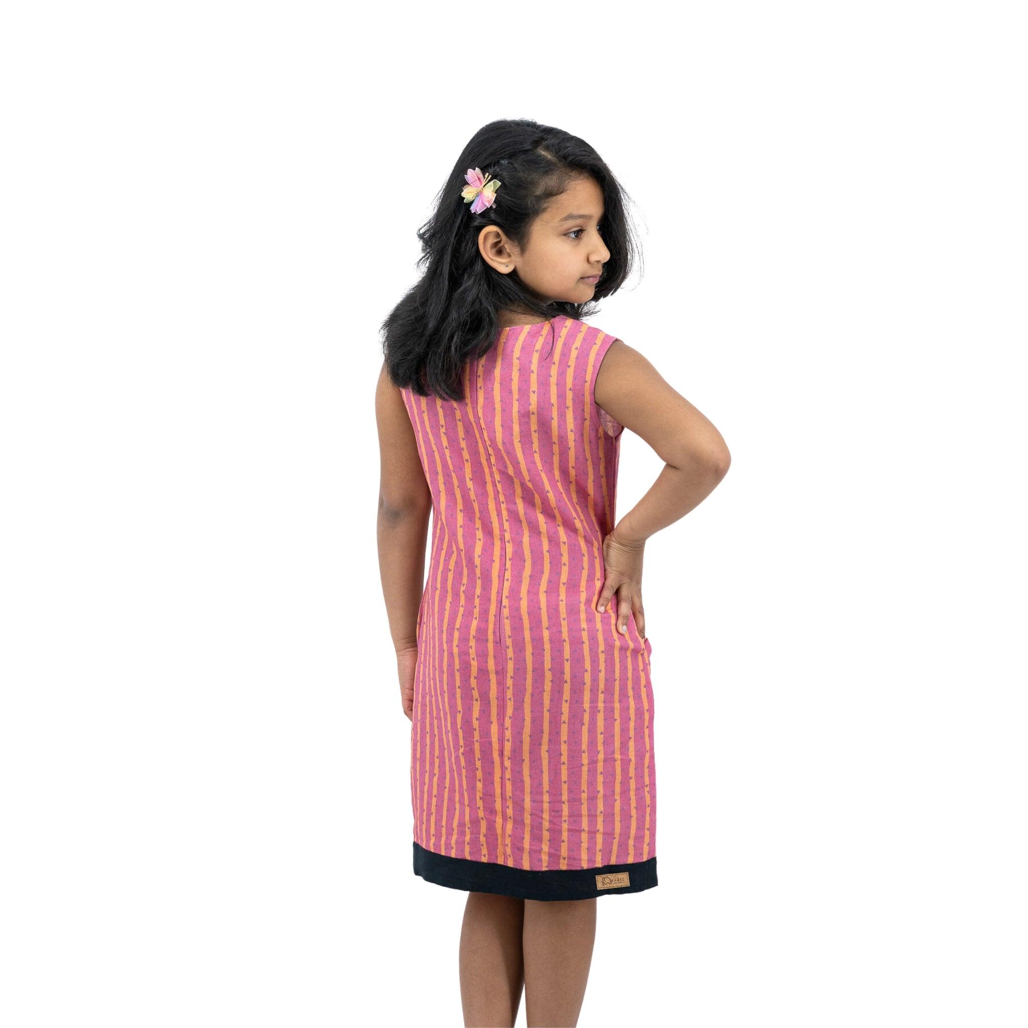Linen Cotton Kids’ Frock in Lilac Rose - DressKaree