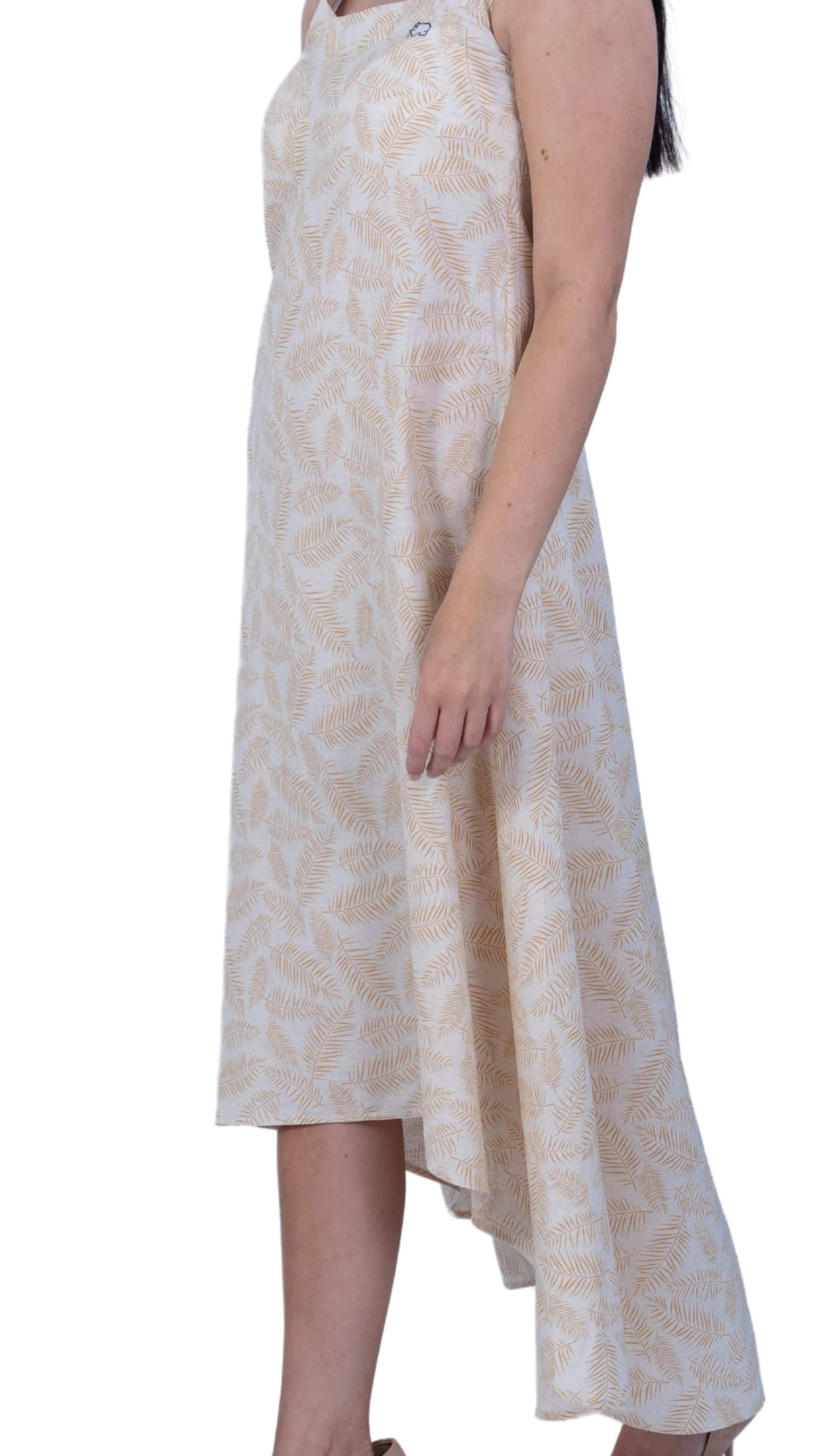 Mystic Serenity Linen Dress for Women - DressKaree