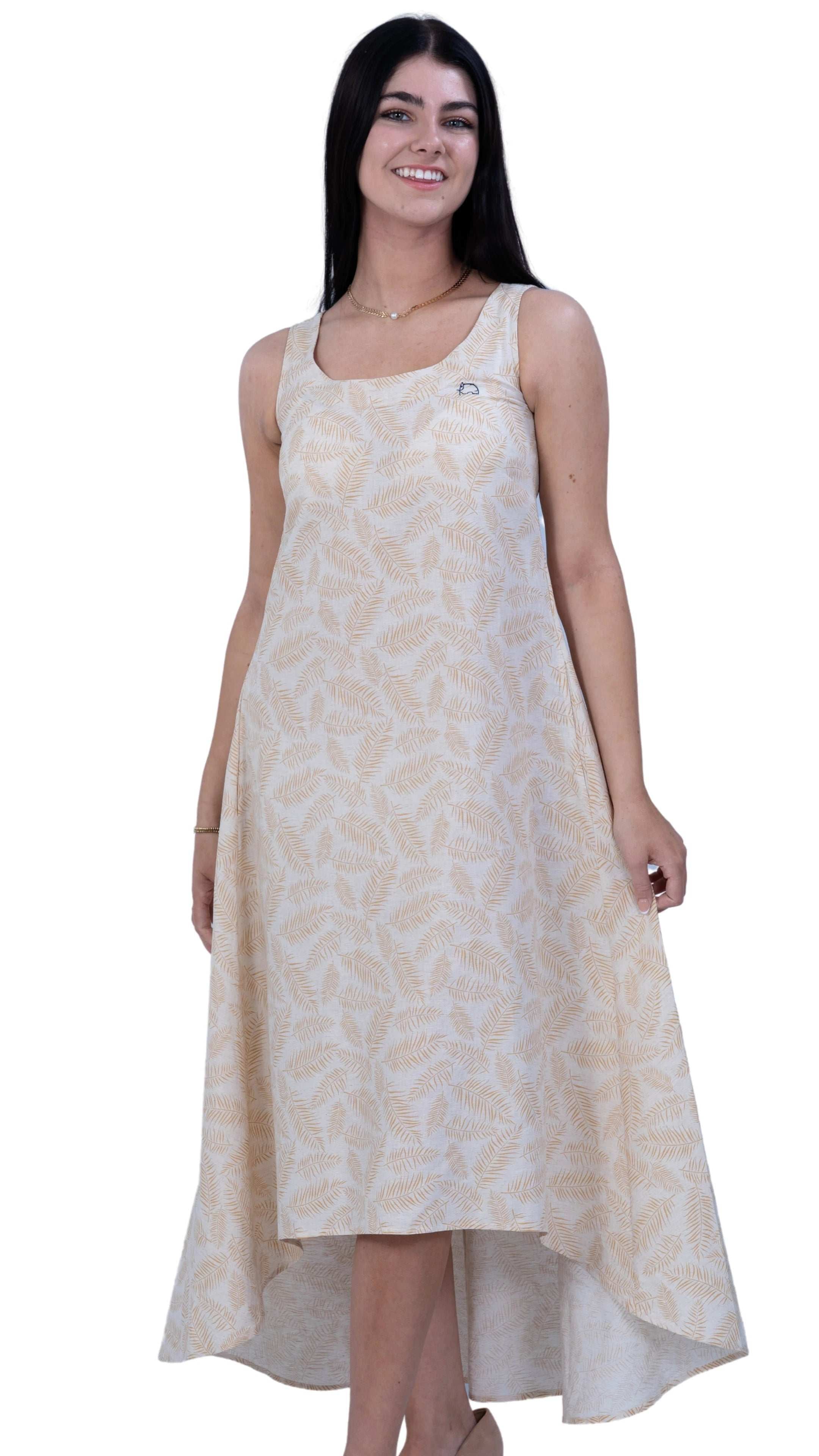 Mystic Serenity Linen Dress for Women - DressKaree
