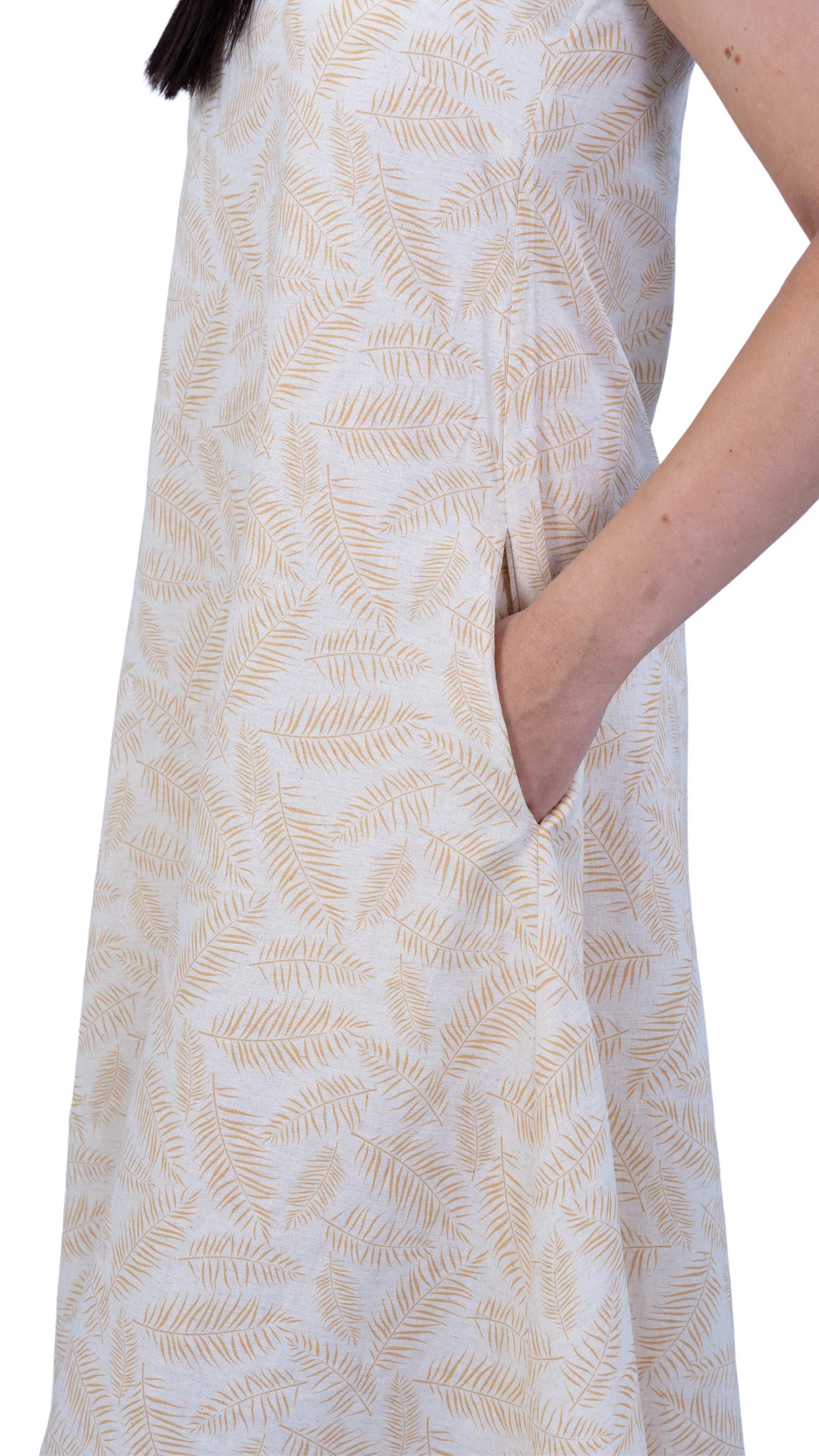 Mystic Serenity Linen Dress for Women - DressKaree