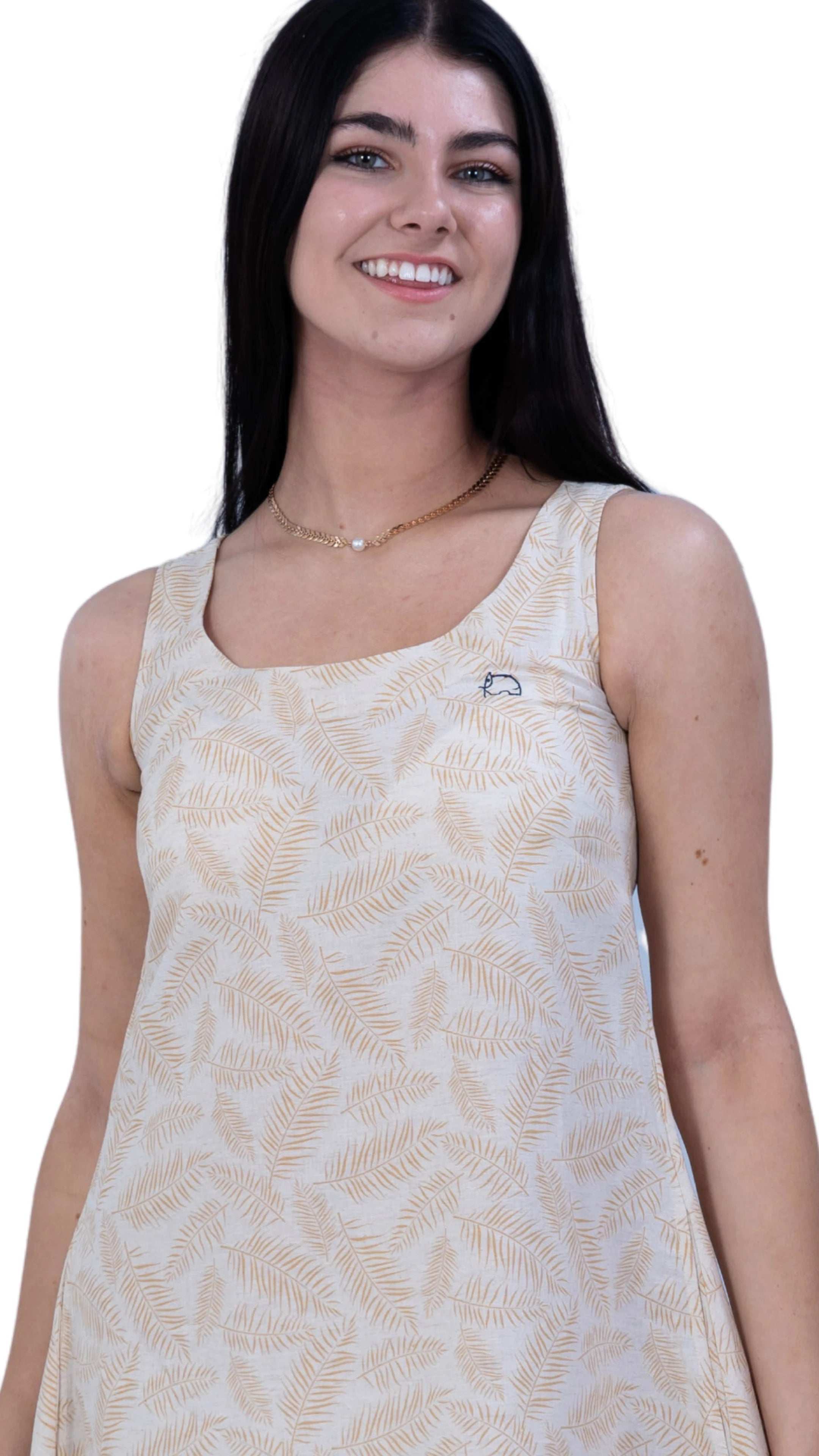 Mystic Serenity Linen Dress for Women - DressKaree