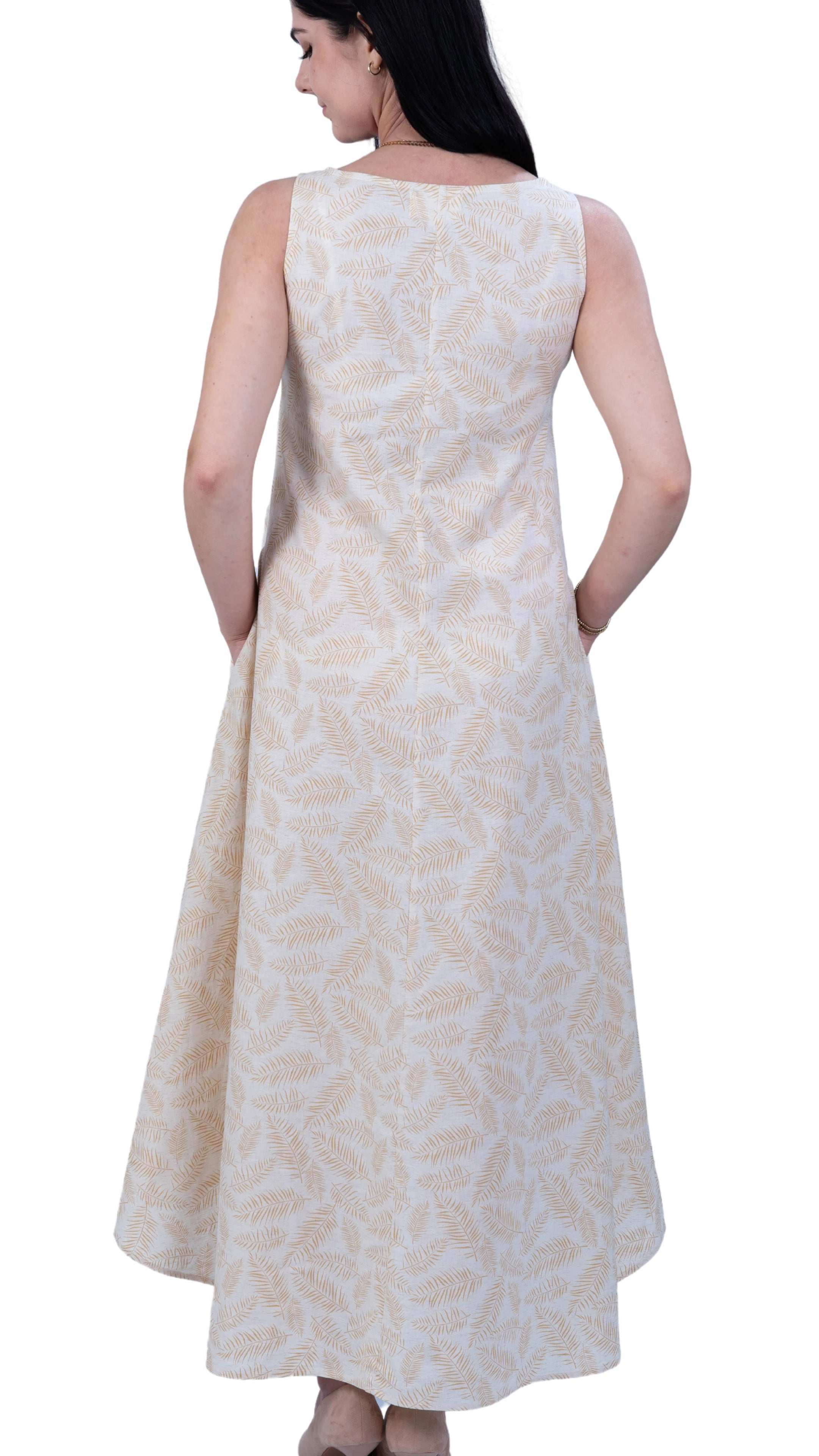 Mystic Serenity Linen Dress for Women - DressKaree