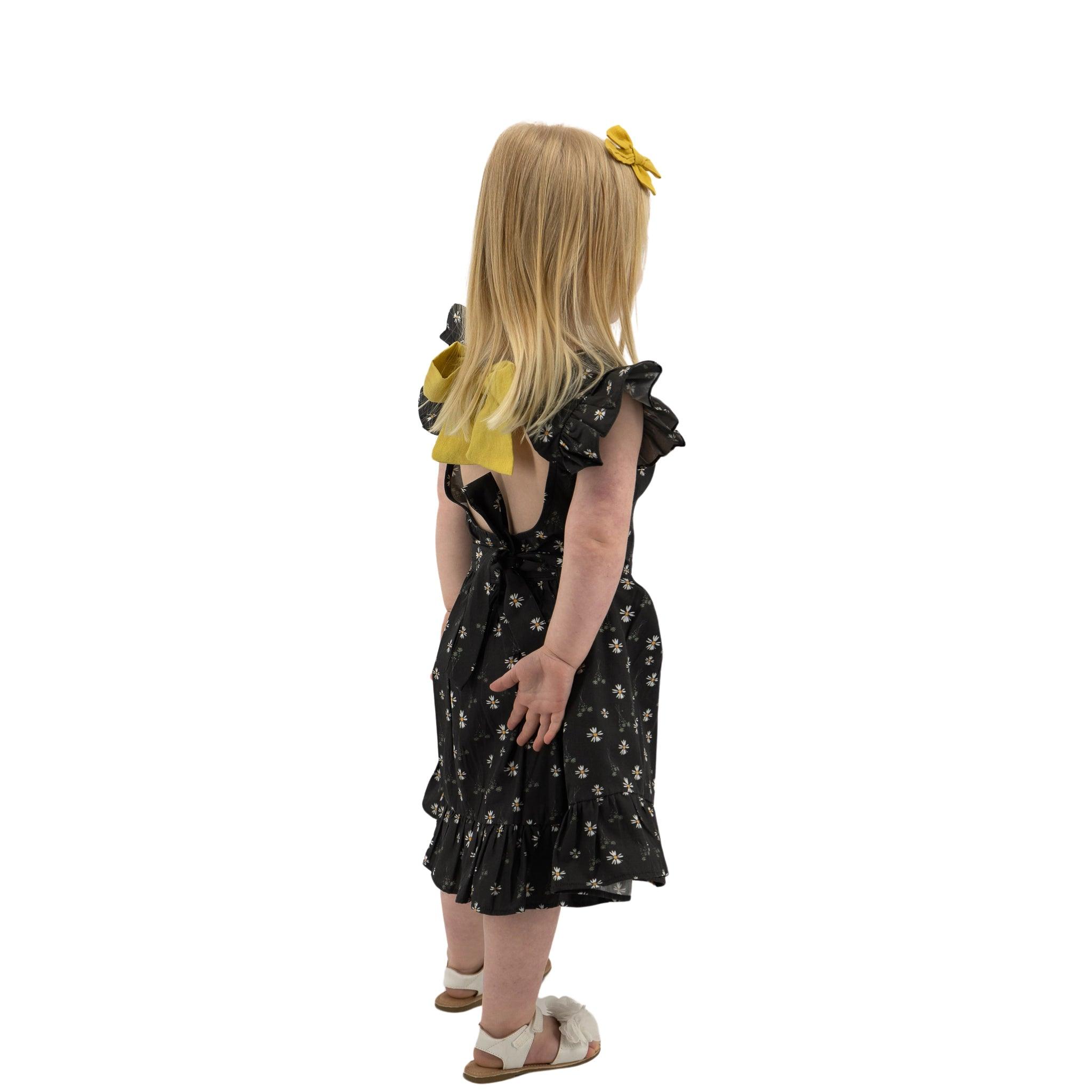 Petite Blossom Black Cotton Dress - DressKaree