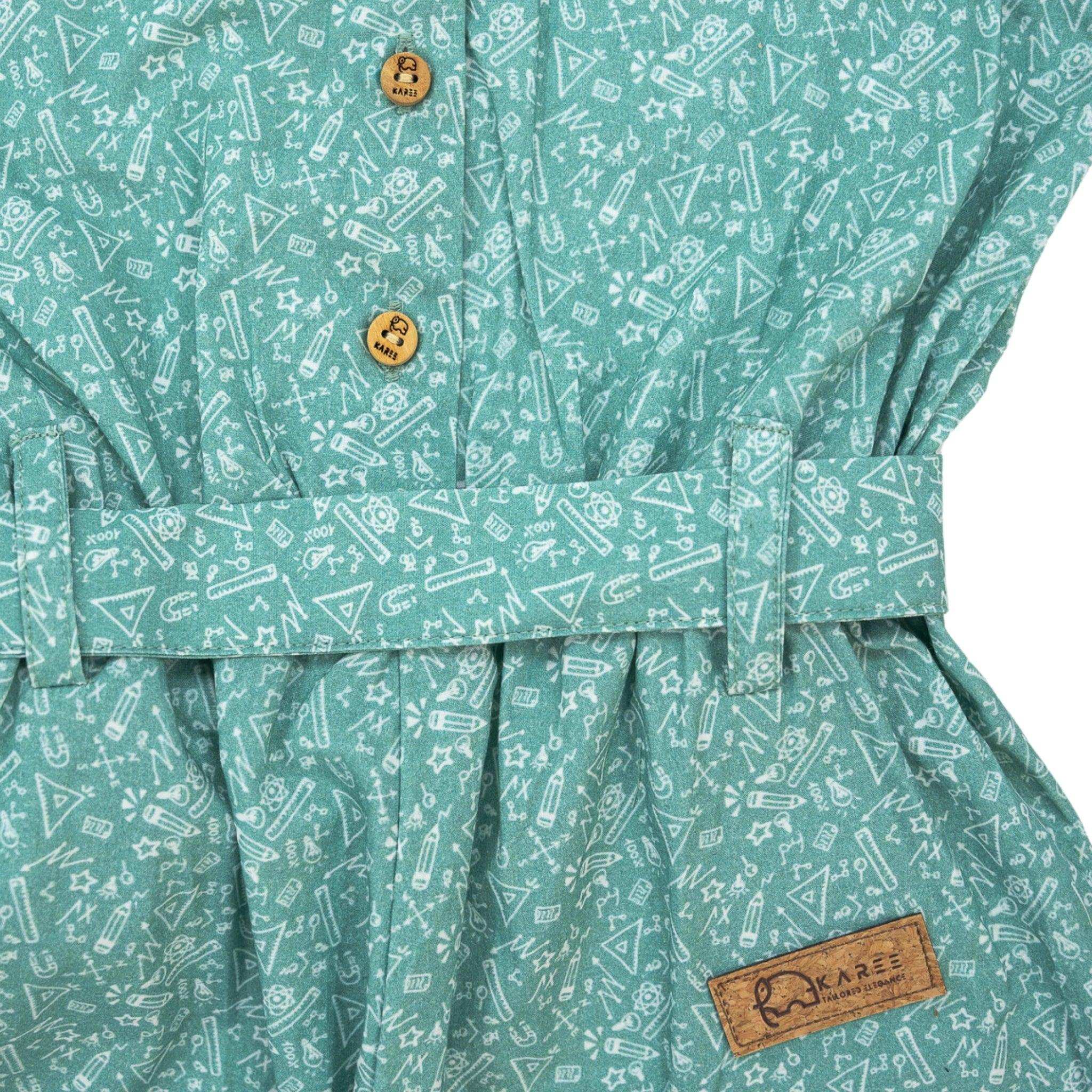Smoke Green Cotton Jumpsuit For Girls - JumpsuitsKaree
