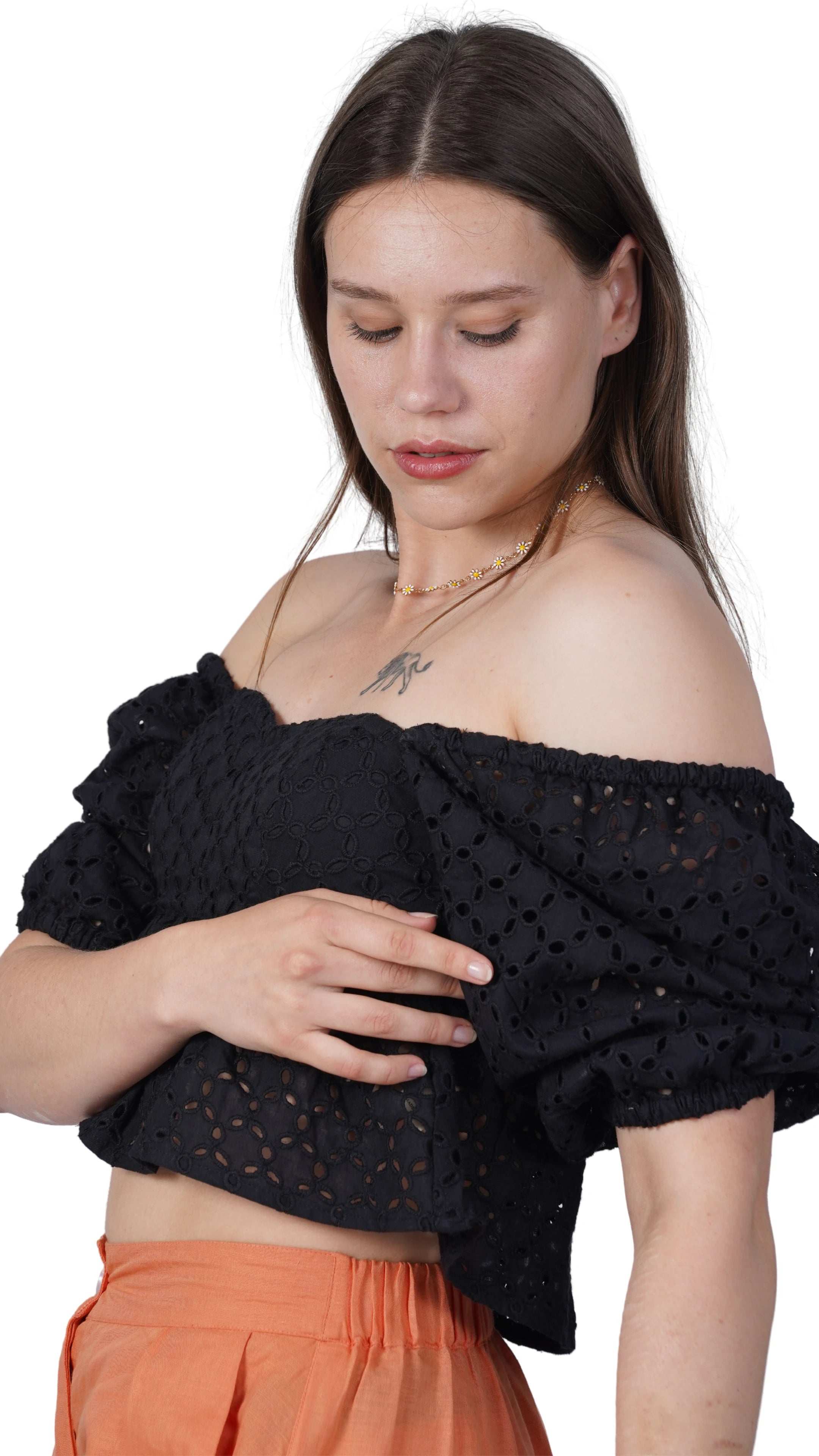 Timeless Allure in Black: Black Lace Enchantment Blouse - TopsKaree