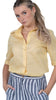 Sunlit Breeze Yellow Linen Cotton Shirt For Women