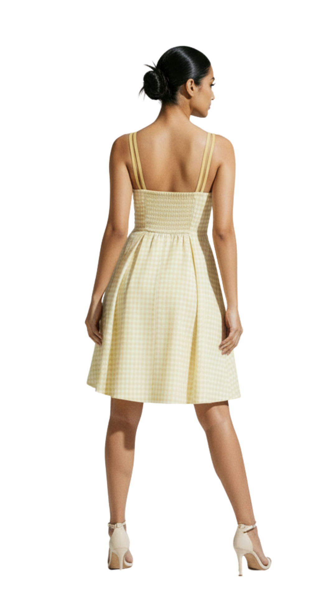 Yellow Gingham Fit & Flare Sundress with Pockets