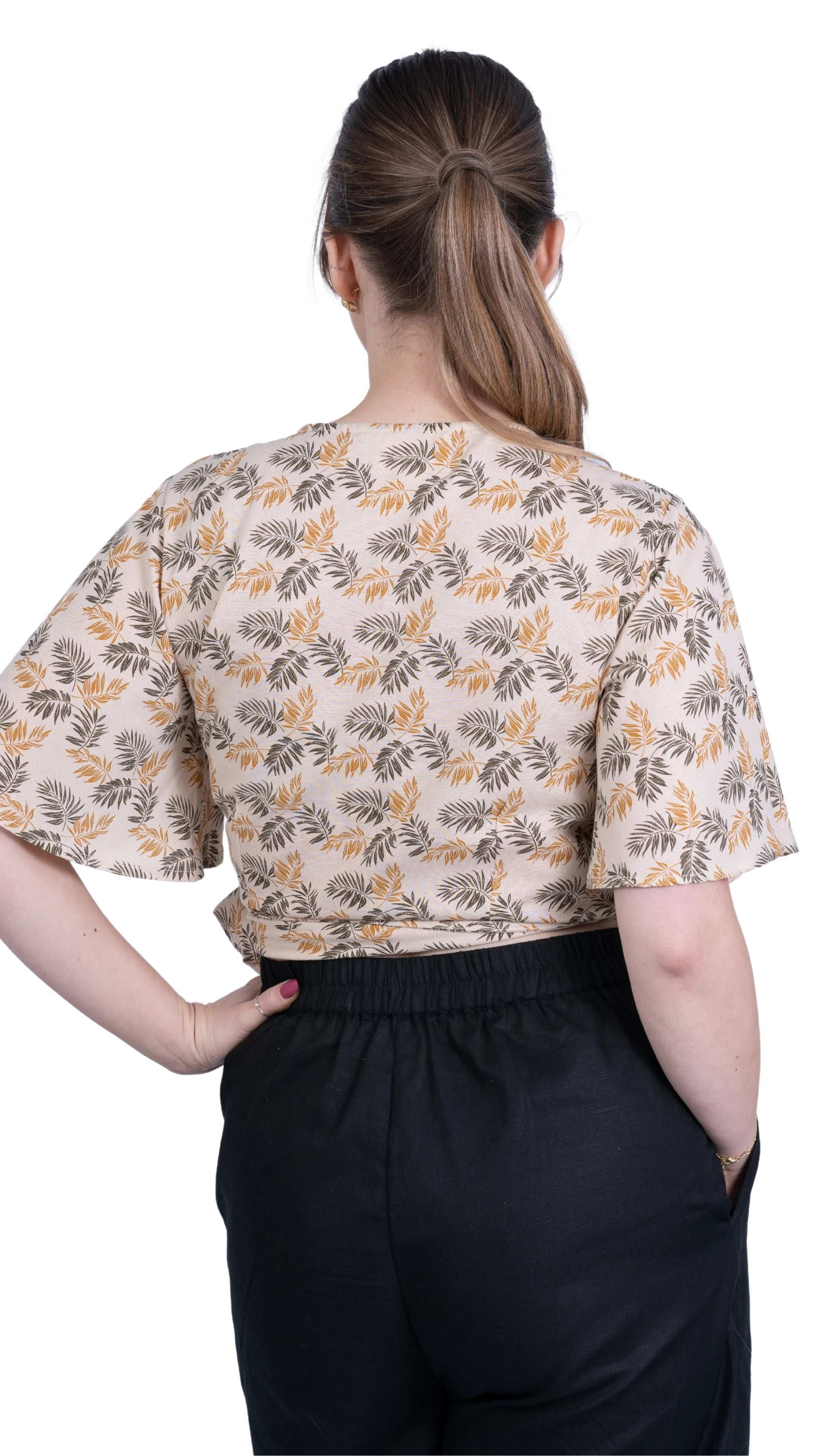 Biscuit Bliss Eco - Friendly Wrap Top | Sustainable Women's Tops - TopsKaree