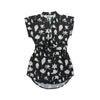 Black Lilly Blossom Cotton Shirt Dress