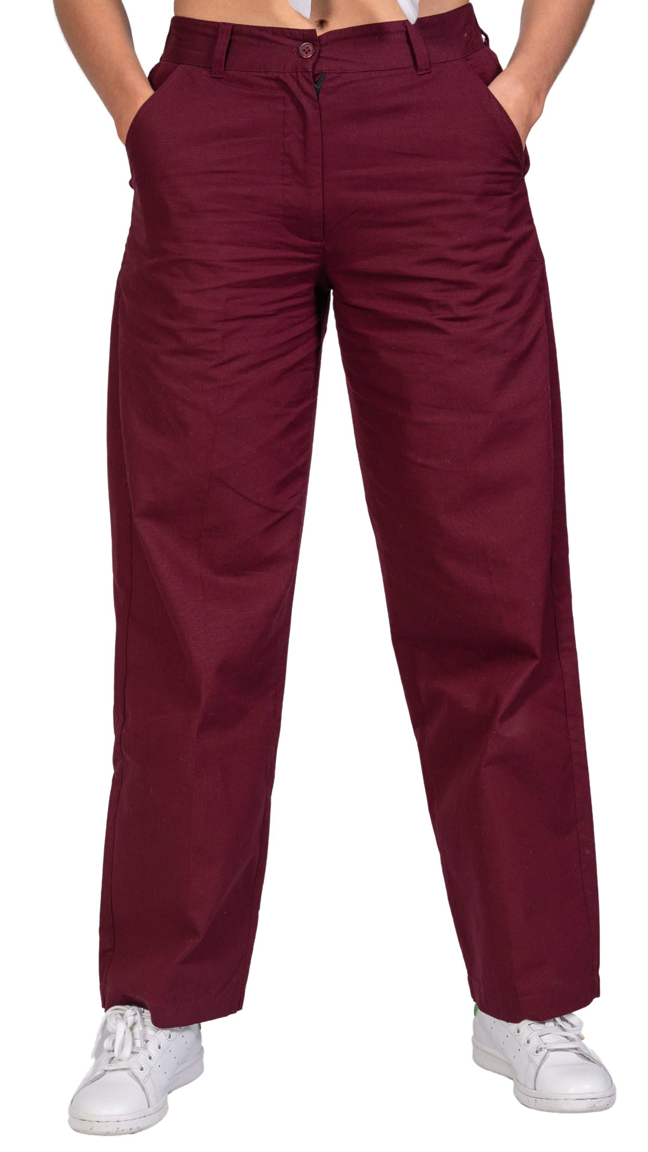 Embrace Enchanting Elegance with Sustainability: Black Rose Elegance Linen Trousers - TrousersKaree