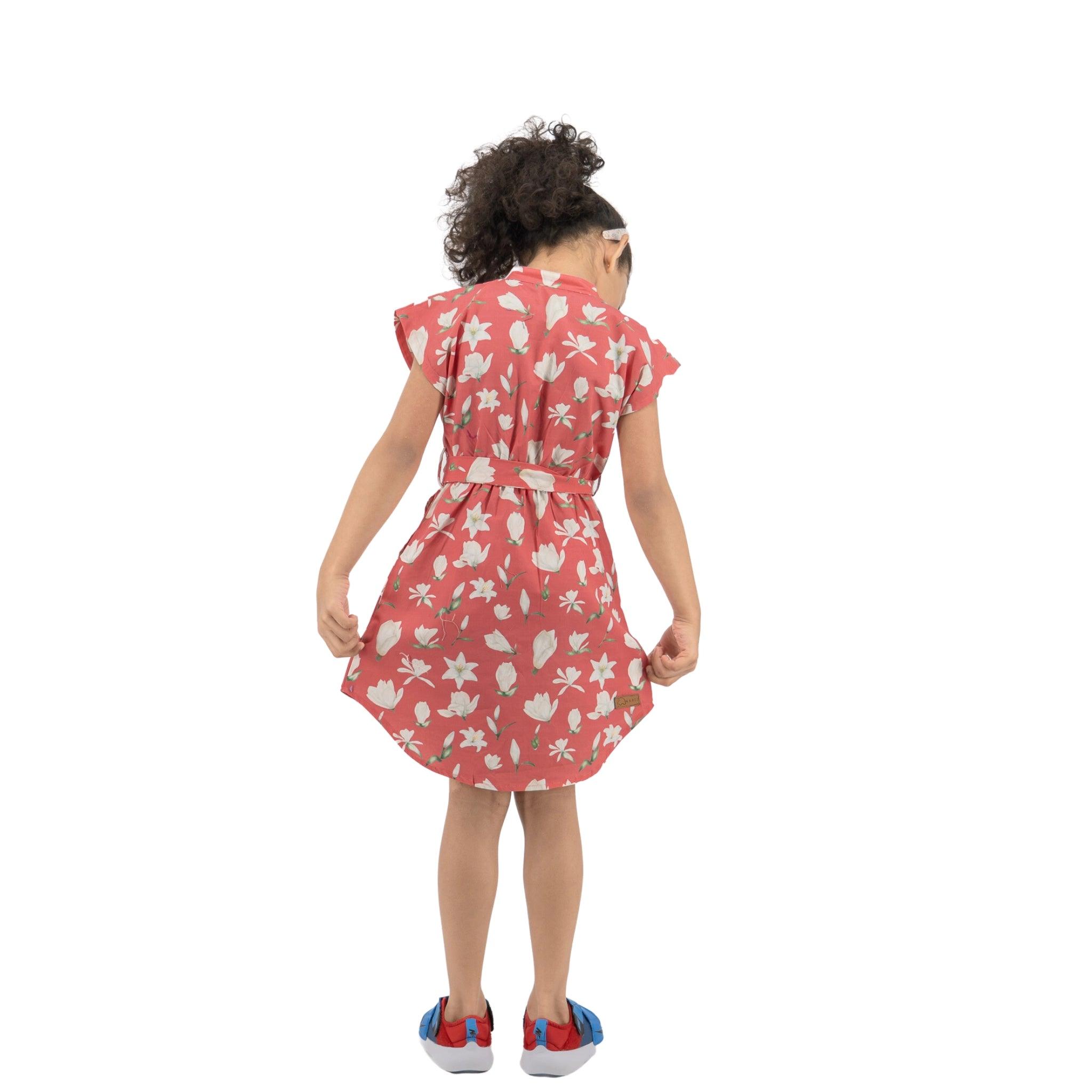 Mineral Red Shirt Dress for Girls - DressKaree