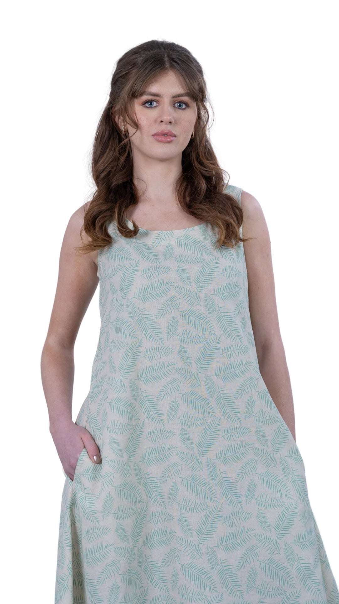 Mystic Breeze High Low Linen Cotton Dress | Sustainable Women's Dress - DressKaree