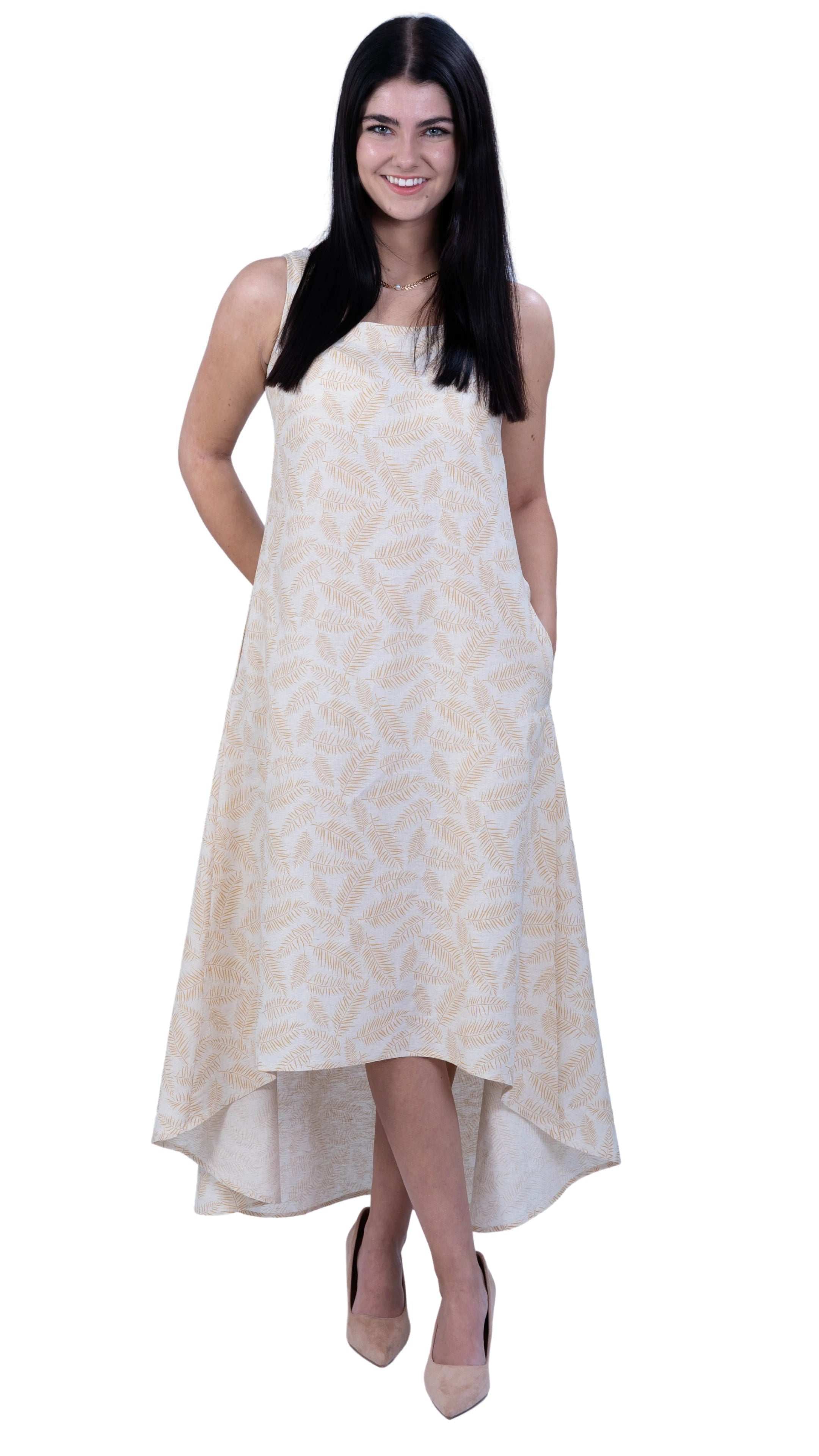 Mystic Serenity Linen Dress for Women - DressKaree