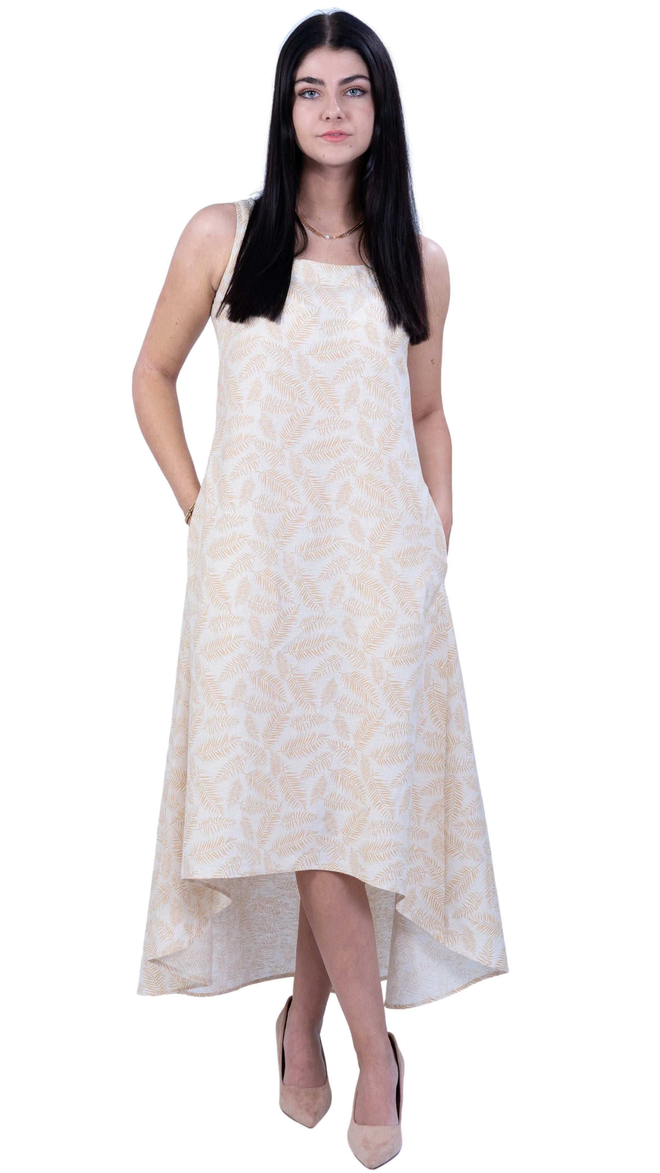 Mystic Serenity Linen Dress for Women - DressKaree