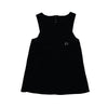 Playful and Sustainable: Black Cotton Bib Neck Top for Girls