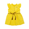 Yellow Butterfly Sleeve Dress for Girls