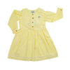 Yellow Long Puff Sleeve Cotton Dress